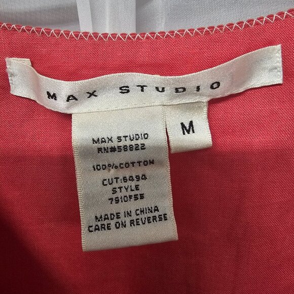 Max Studio Coral Pink Embroidered Sleeveless Dress Boho Festival M - Picture 9 of 11